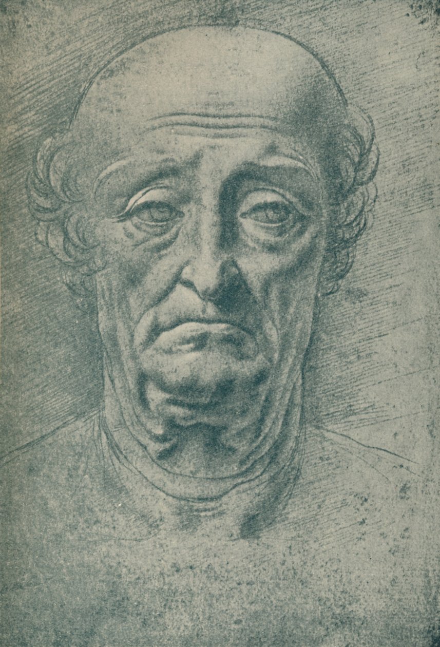 Head of an Old Man, c1400-tallet, 1932 av Leonardo da Vinci