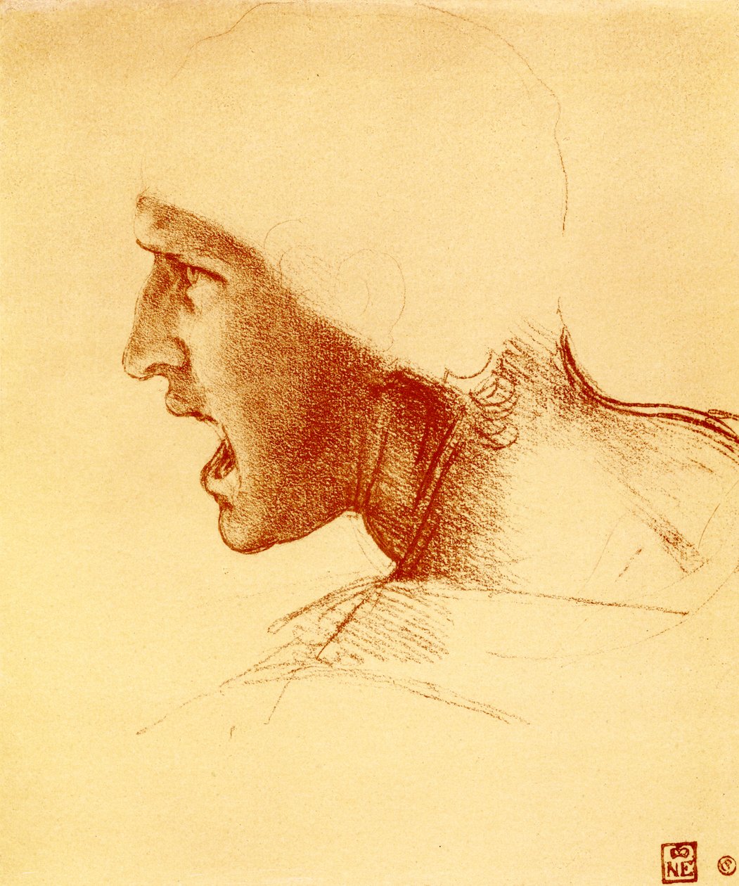 Leder for skrikende og angripende kriger av Leonardo da Vinci