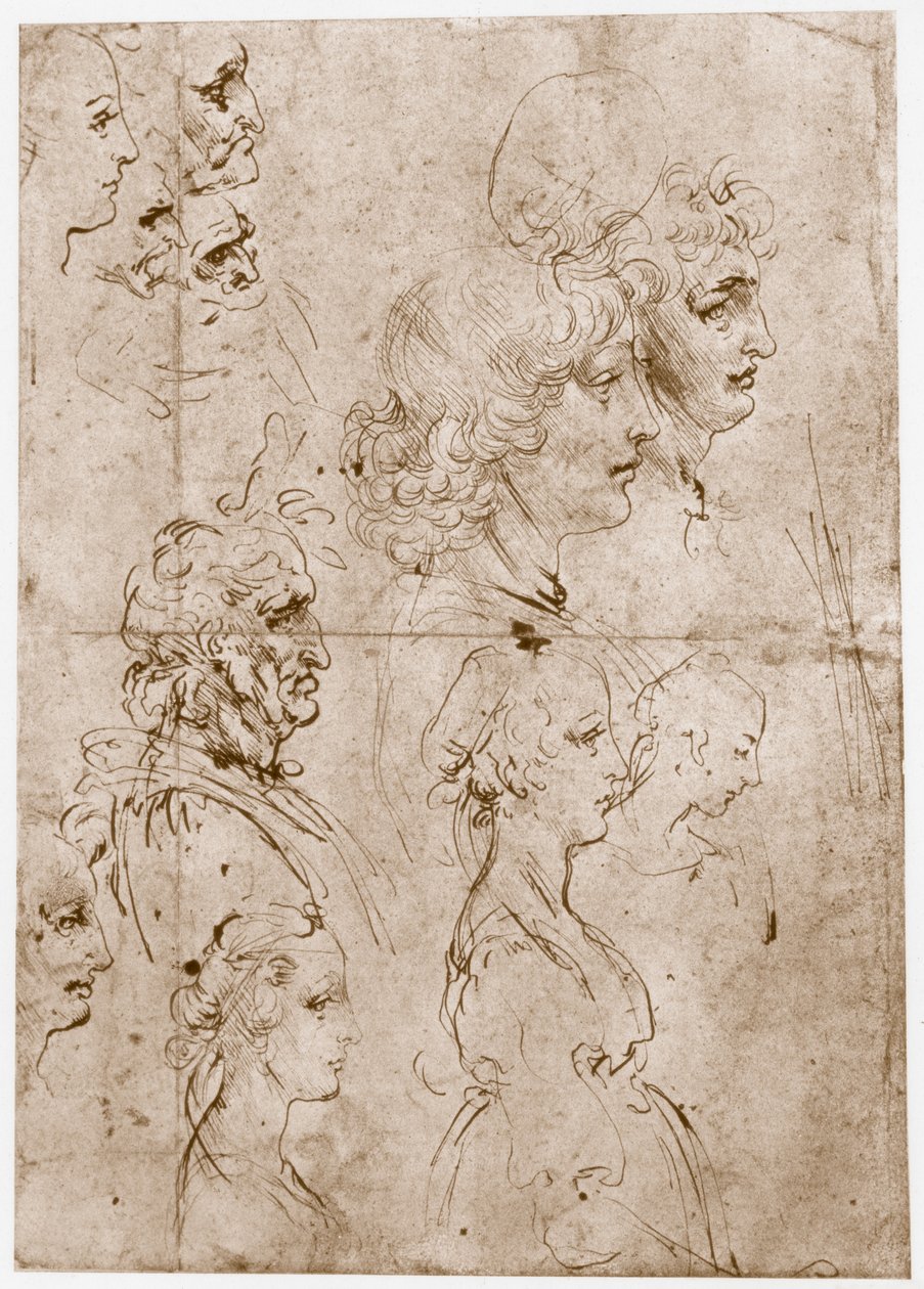 Leder for jenter, unge og gamle menn, 1478-1480 av Leonardo da Vinci
