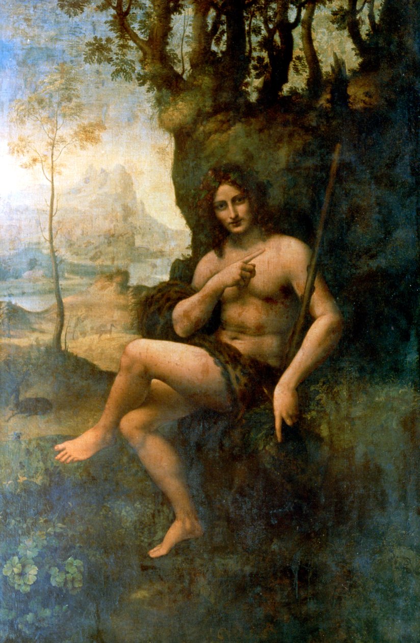 Døperen Johannes, med attributtene til Bacchus, 1513-1516. av Leonardo da Vinci