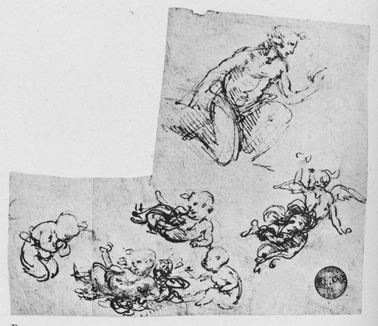 Kneeling Youth and Putti, c1480 1945 av Leonardo da Vinci