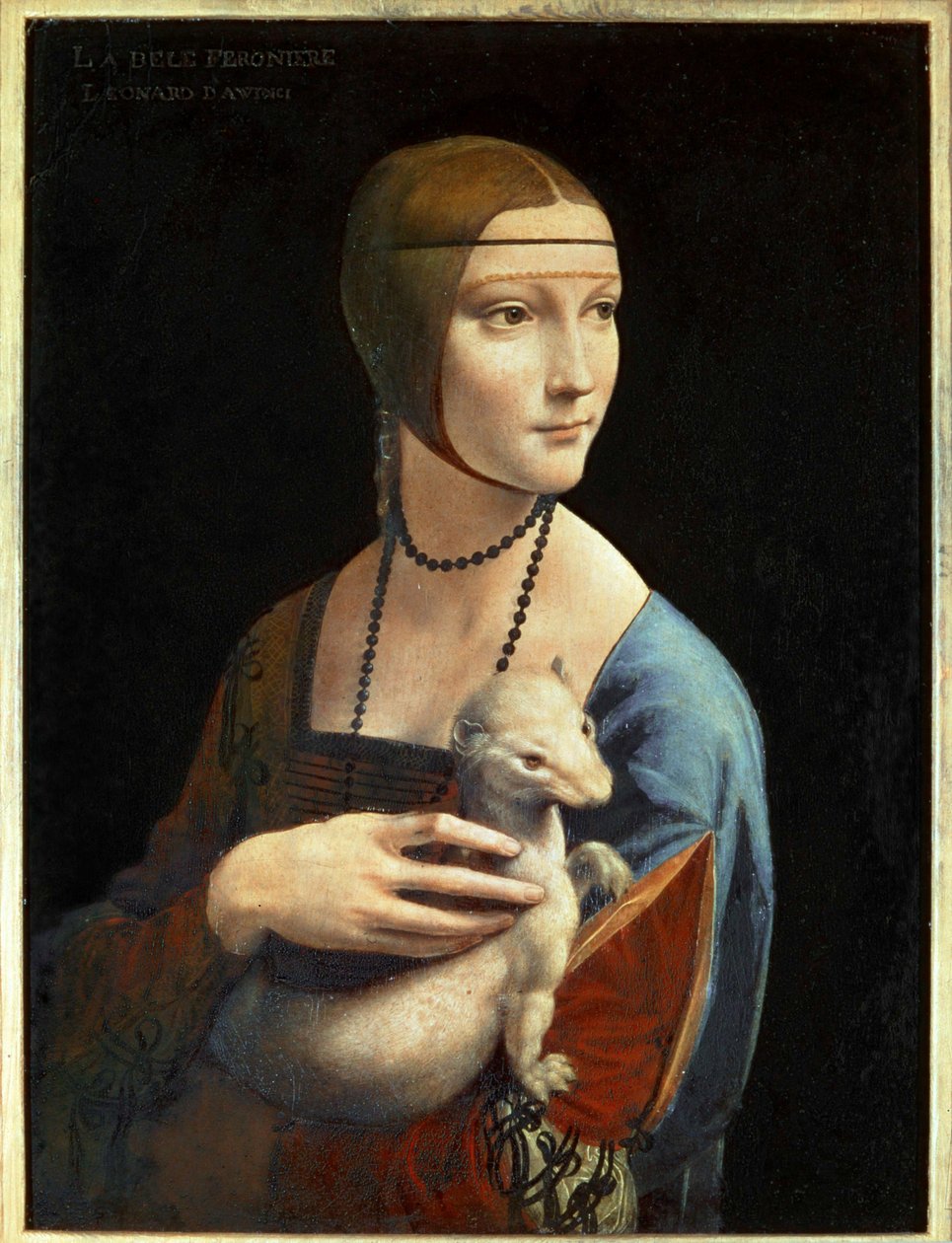 Dame med hermelin (maleri på tre) av Leonardo da Vinci