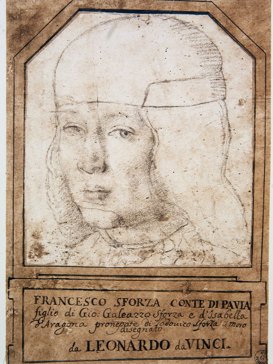Leonardo da Vinci (Leonardo da Vinci) (1452 - 1519): Portrett av Francis (Francesco) Sforza (1491-1512), sønn av Gian Galeazzo Maria Sforza (Jean Galeas Marie Sforza) (1469-1494), hertugen av Milano av Leonardo da Vinci