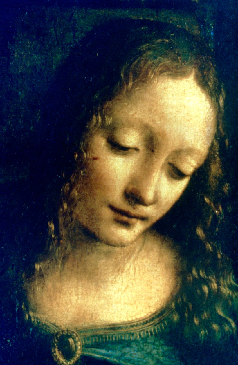 Madonna of the Rocks detalj, 1482-1486 av Leonardo da Vinci