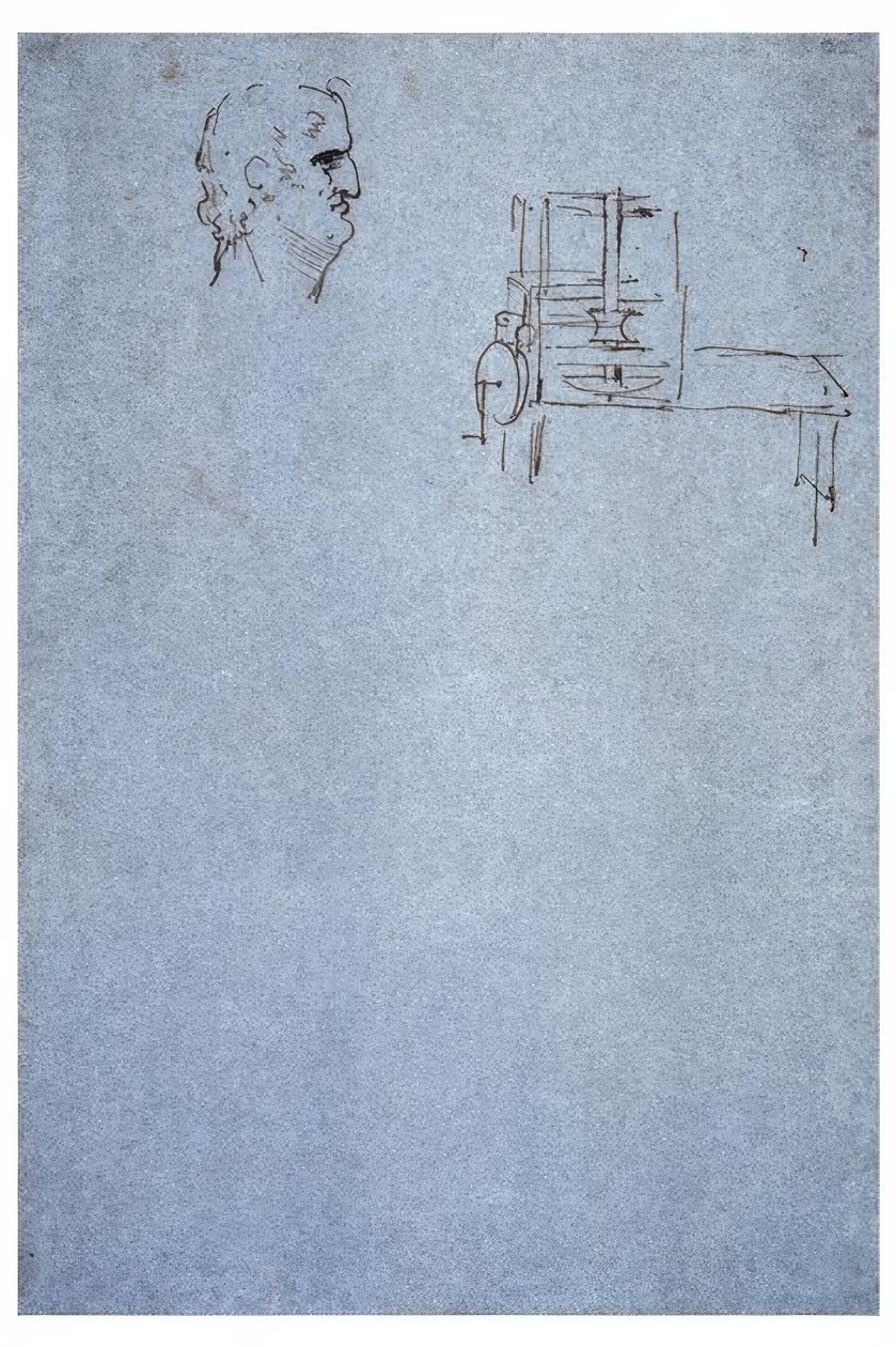 Mannlig profilportrett av Leonardo da Vinci