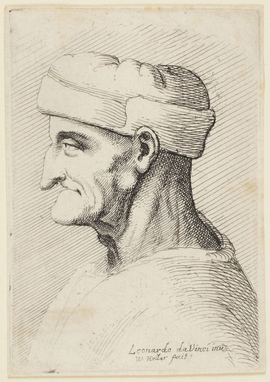 Den gamle mannen med lue av Leonardo da Vinci