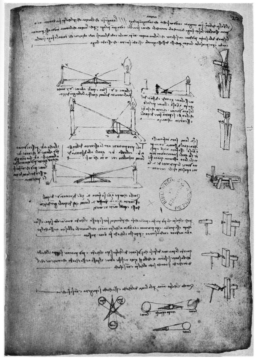 Optiske studier, slutten av 1400- eller begynnelsen av 1500-tallet 1954. av Leonardo da Vinci