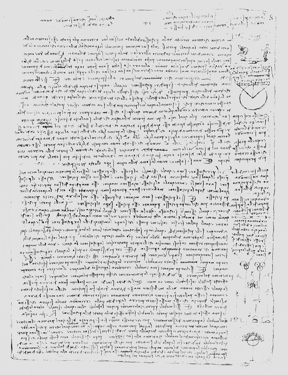 Side fra Codex Leicester, 1508-12 av Leonardo da Vinci