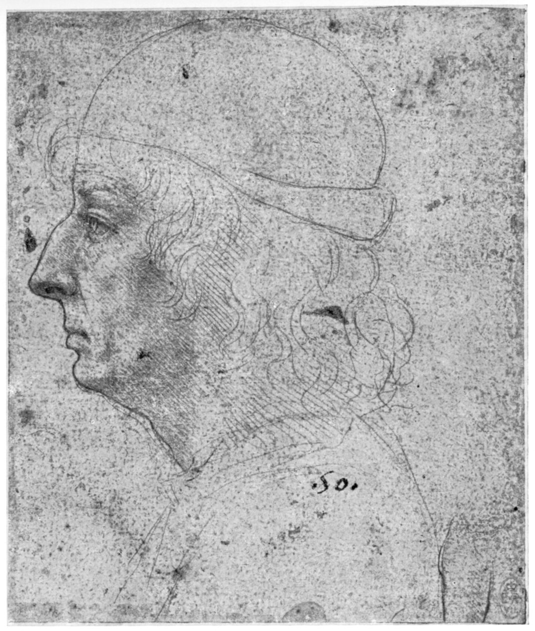 Portrettstudie av en mann, 1400-tallet 1954. av Leonardo da Vinci