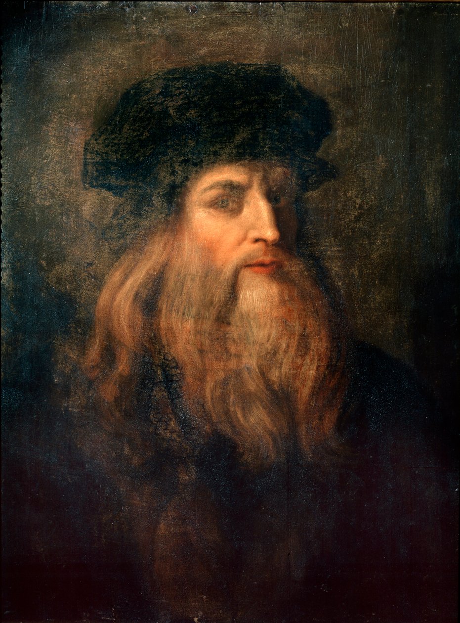 Antatt selvportrett (Lucan-portrett av de Vinci) - tempera på panel av Leonardo da Vinci