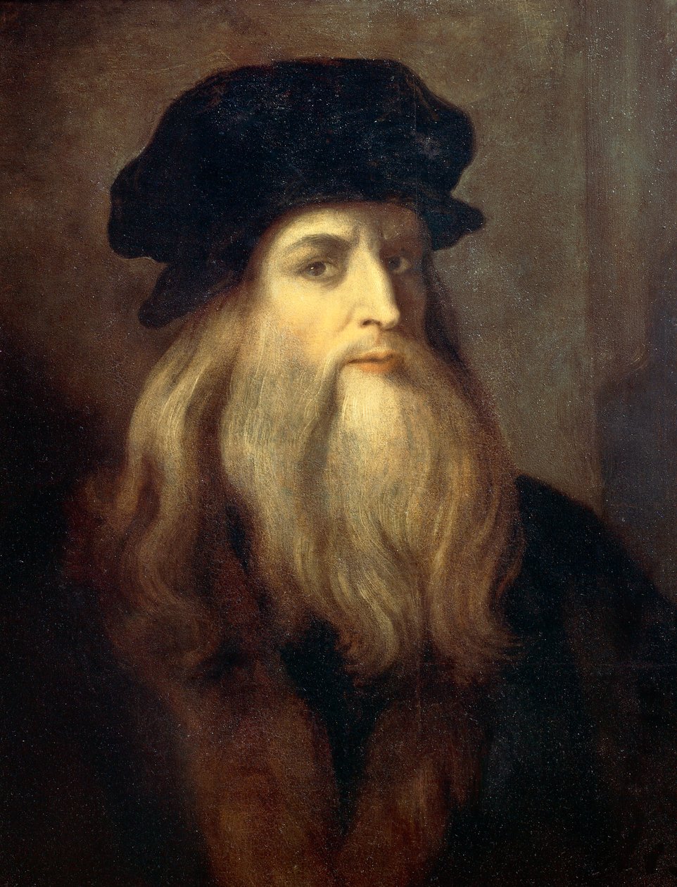 Antatt selvportrett (Lucan-portrett av de Vinci) - tempera på panel av Leonardo da Vinci