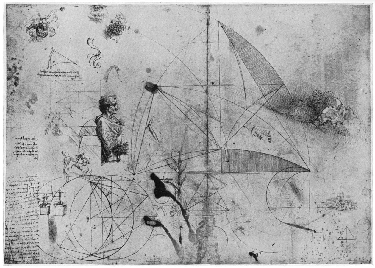 Studieark, slutten av 1400- eller begynnelsen av 1500-tallet 1954. av Leonardo da Vinci