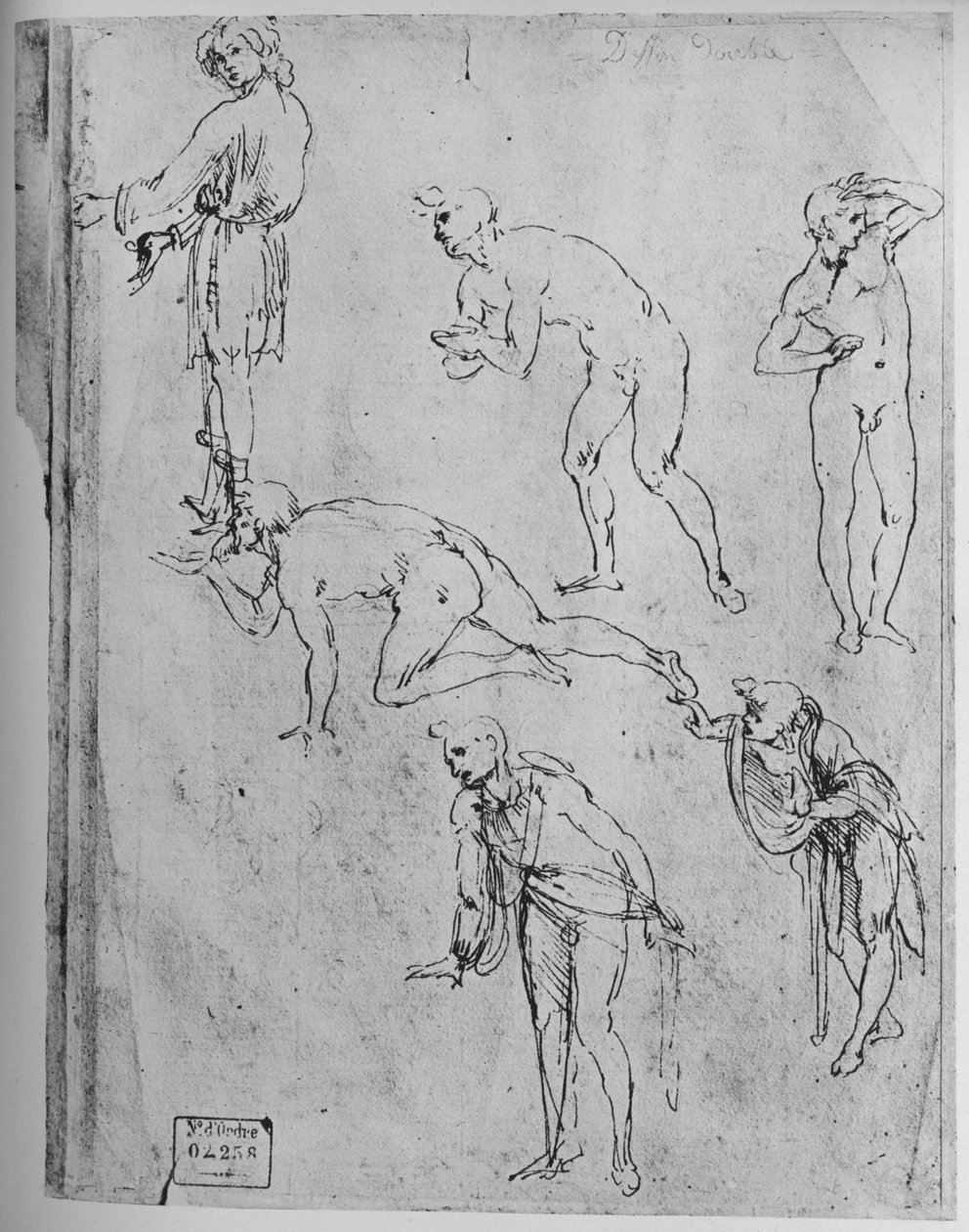 Seks studier av figurer, 1481-1483 1945 av Leonardo da Vinci