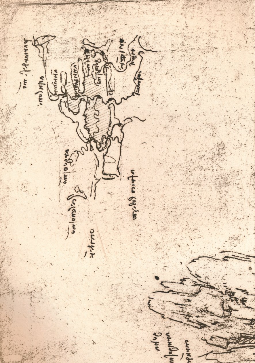 Skissekart over Armenia, c1472-c1519 1883 av Leonardo da Vinci