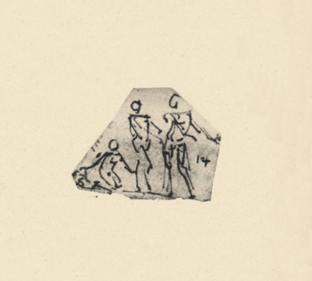 Skisse av tre figurer, c1480 1945 av Leonardo da Vinci