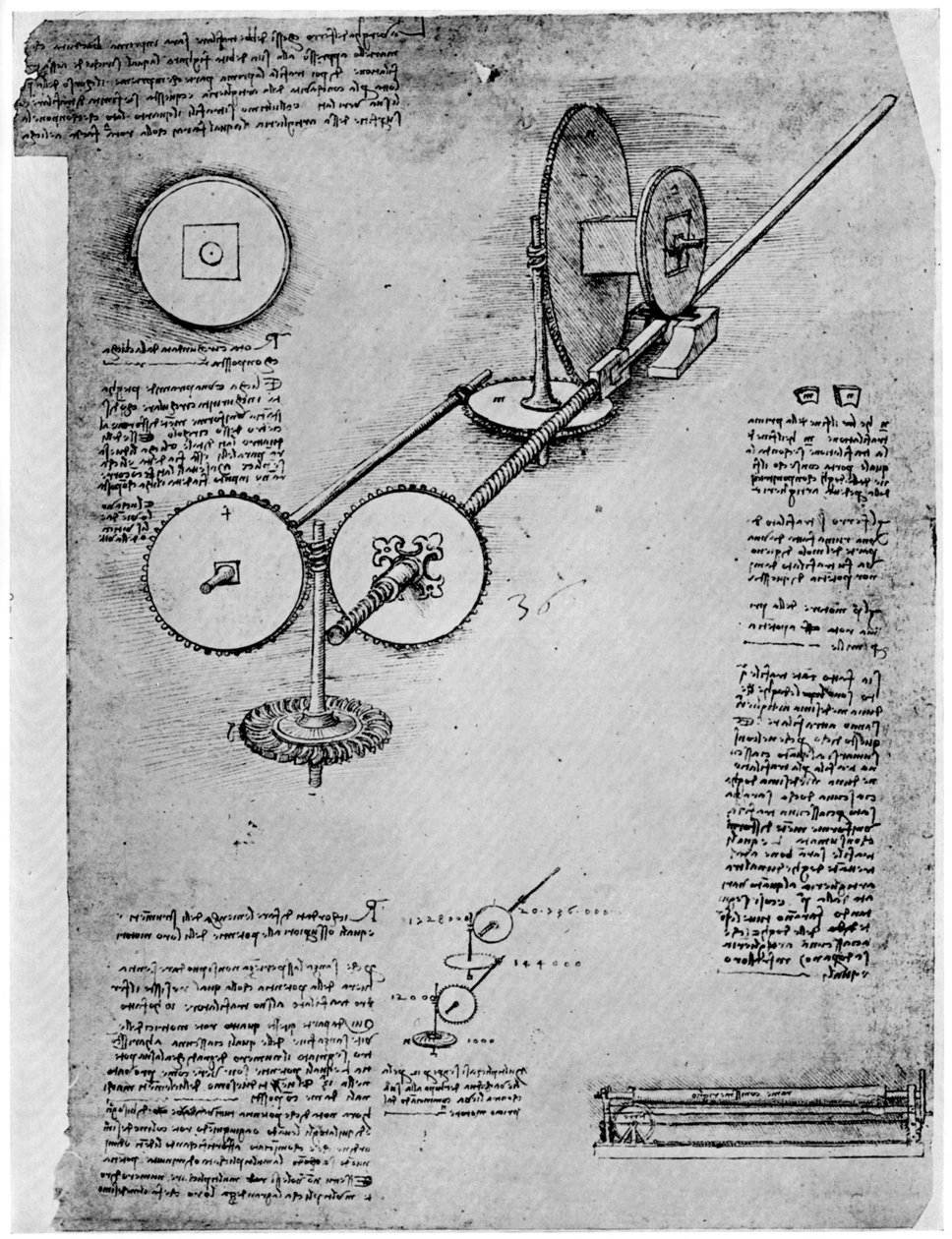 Skisse av et valseverk, c1500-1510 1954 av Leonardo da Vinci
