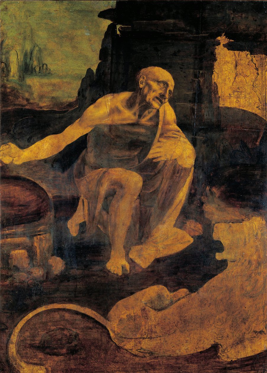 St. Jerome, ca. 1480-82 (olje og tempera på valnøtt) av Leonardo da Vinci