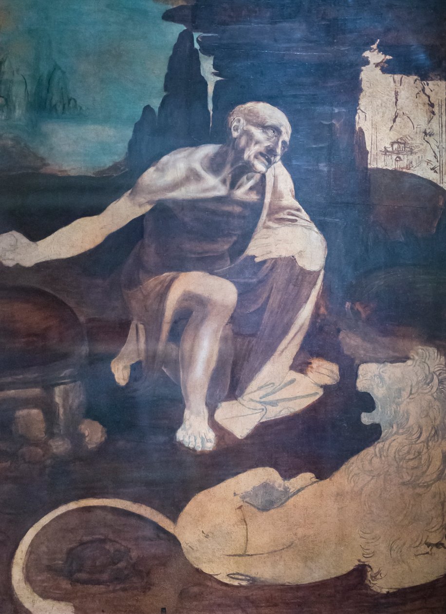 St Hieronymus, ca. 1480-82 av Leonardo da Vinci
