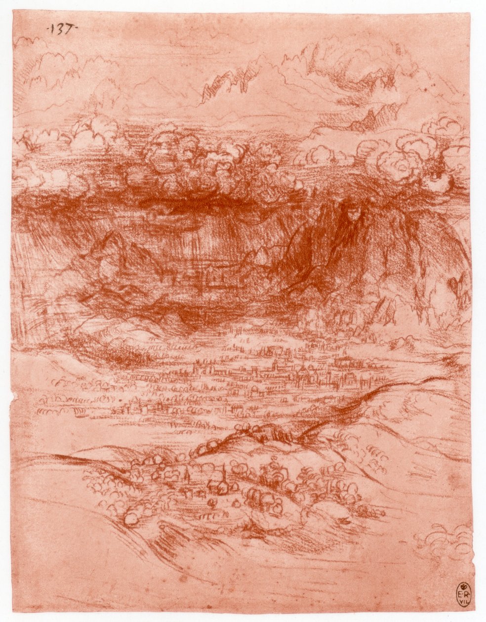 Storm i Alpene, c1503-1505 av Leonardo da Vinci