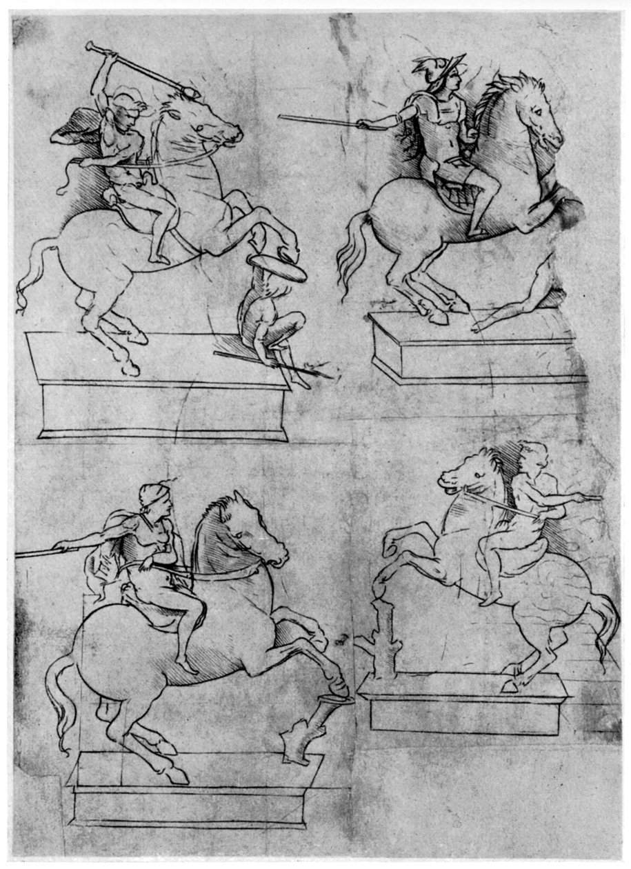 Studier for Sforza-monumentet, c1488-1493 1954. av Leonardo da Vinci