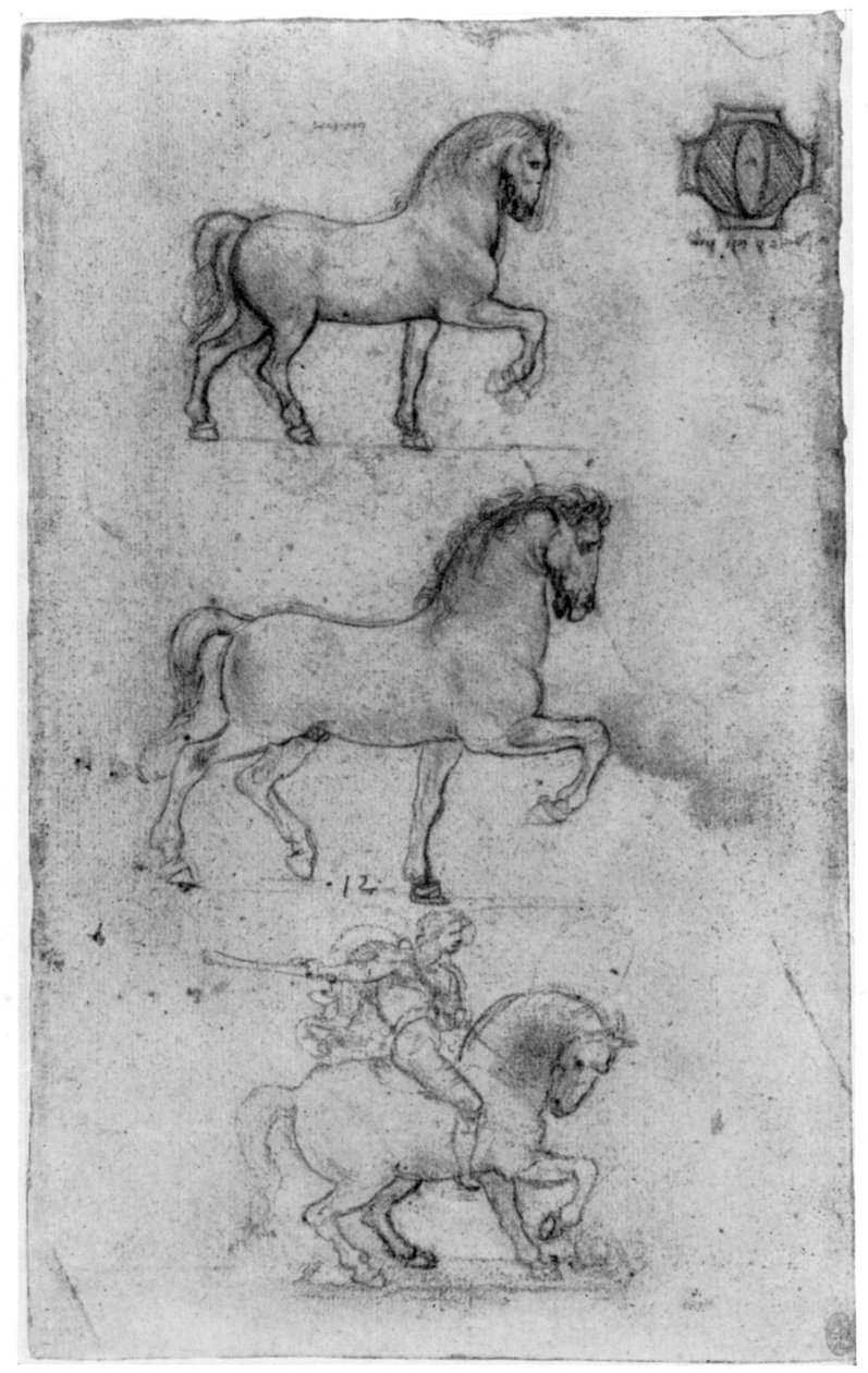 Studier for Trivulzio-monumentet, c1508 1954. av Leonardo da Vinci
