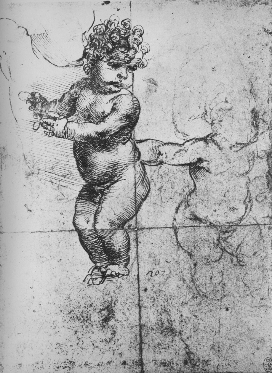 Studier av spedbarn, c1480 1945 av Leonardo da Vinci