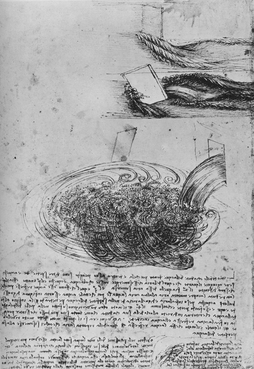 Studier av vannformasjoner, c1480 1945 av Leonardo da Vinci