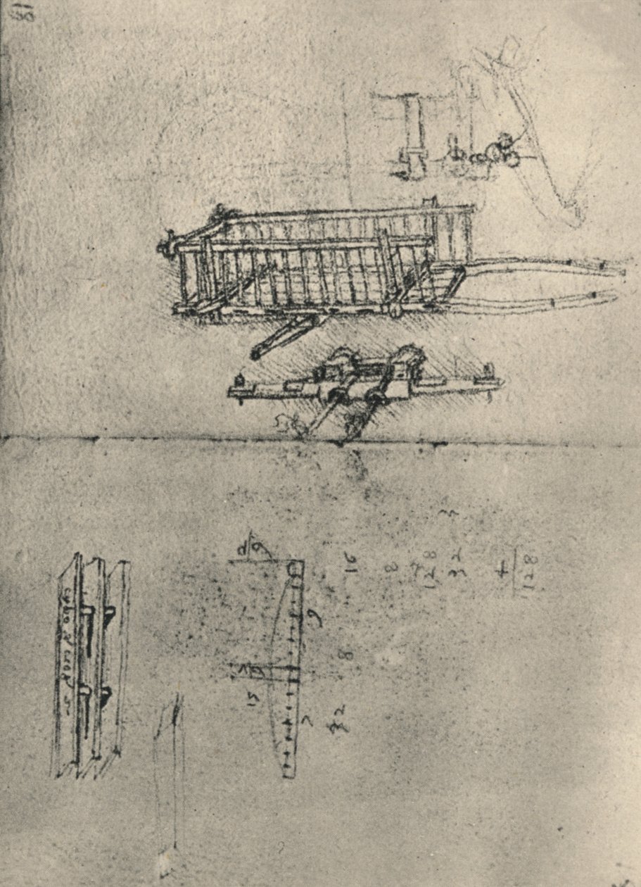 Studier av en vogn, etc., c1480 1945 av Leonardo da Vinci