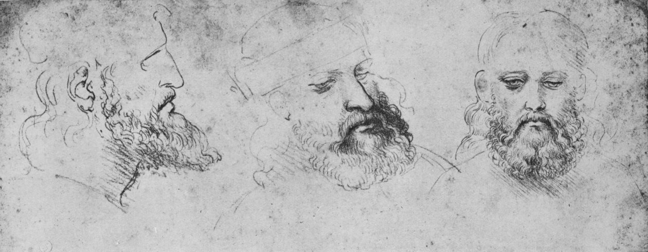 Studier av sjefen til Cesare Borgia fra Three Points of View, c1480 1945 av Leonardo da Vinci
