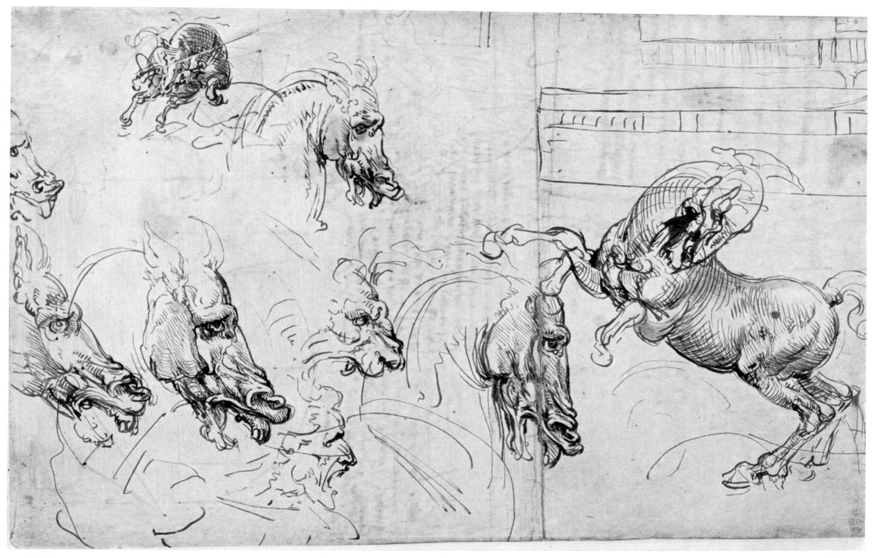 Studie for slaget ved Anghiari, c1503-1505 1954. av Leonardo da Vinci