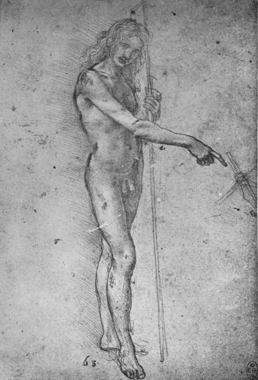 Study for a Youthful St. John the Baptist, c1480 1945 av Leonardo da Vinci