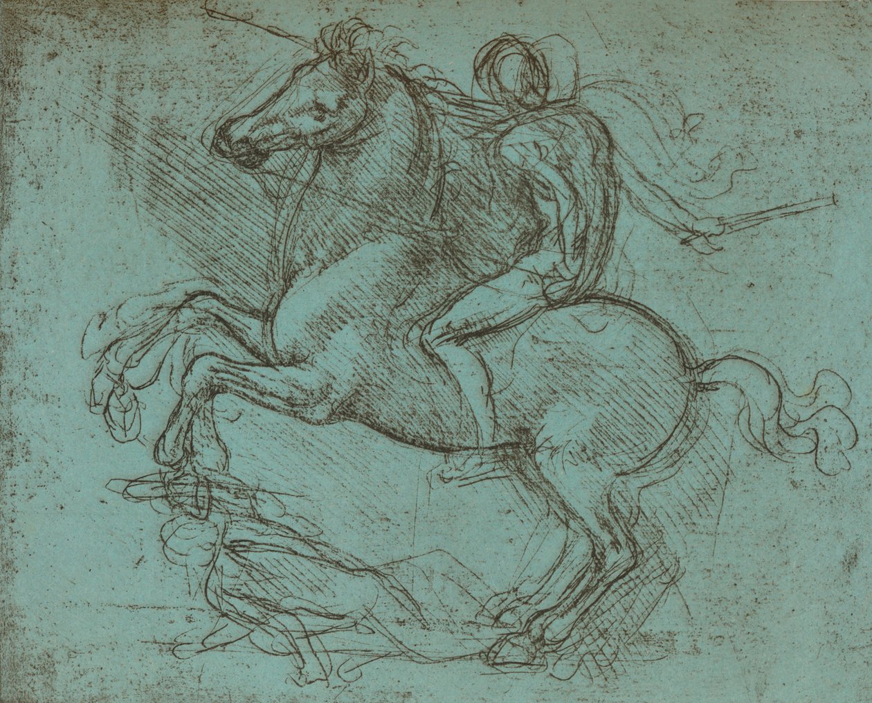 Studie for Sforza-monumentet, c1482-c1499 1883 av Leonardo da Vinci