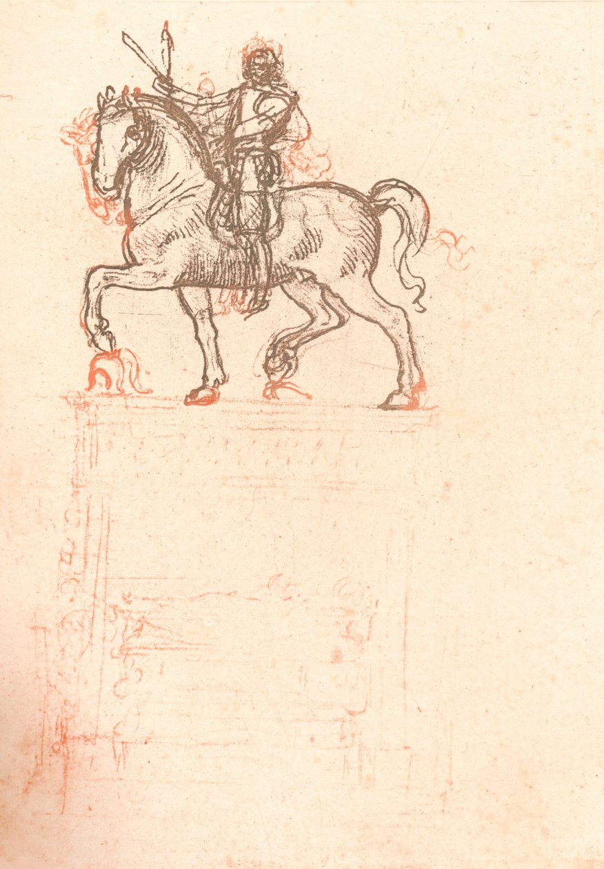 Studie for Sforza-monumentet, c1482-c1499 1883 av Leonardo da Vinci