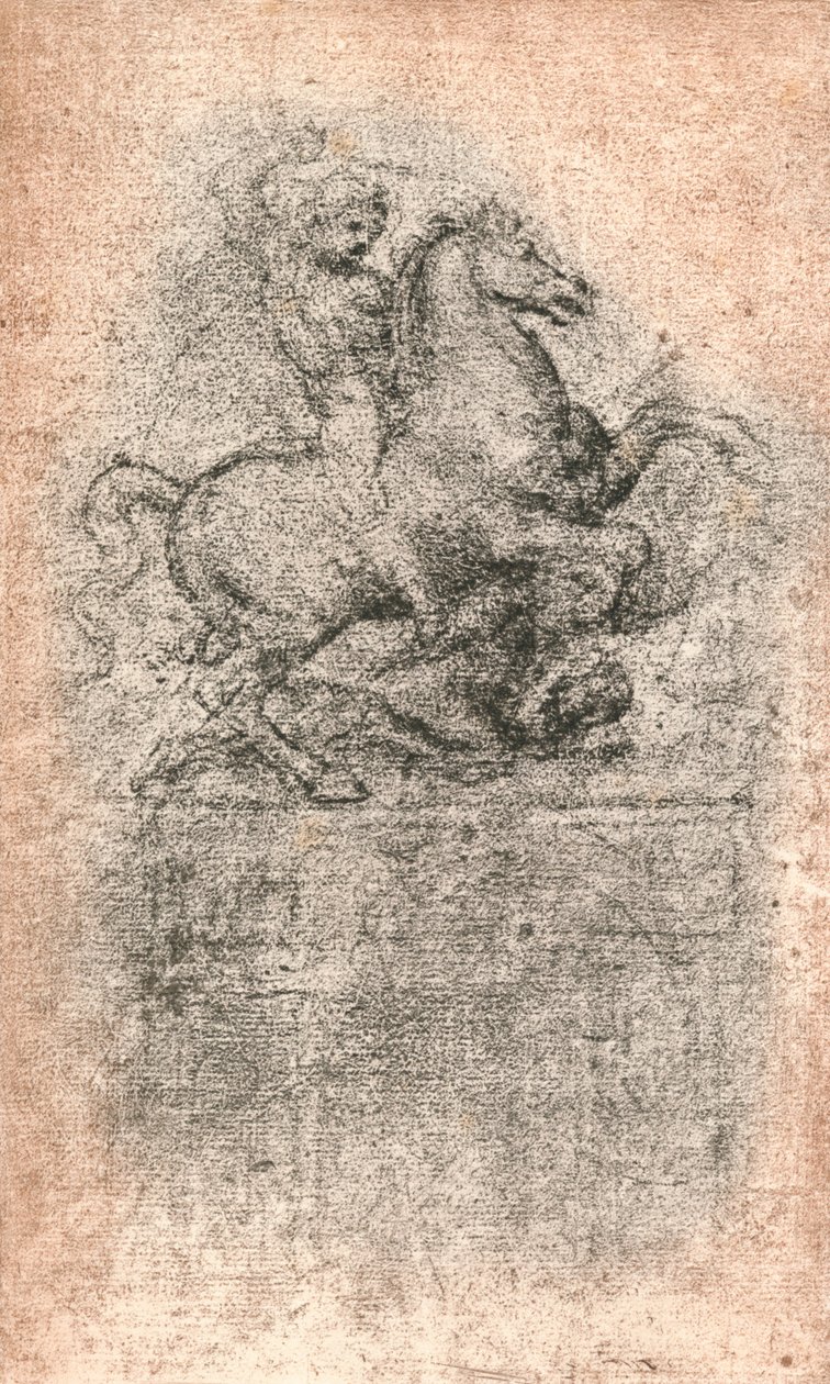 Studie for Sforza-monumentet, c1482-c1499 1883 av Leonardo da Vinci