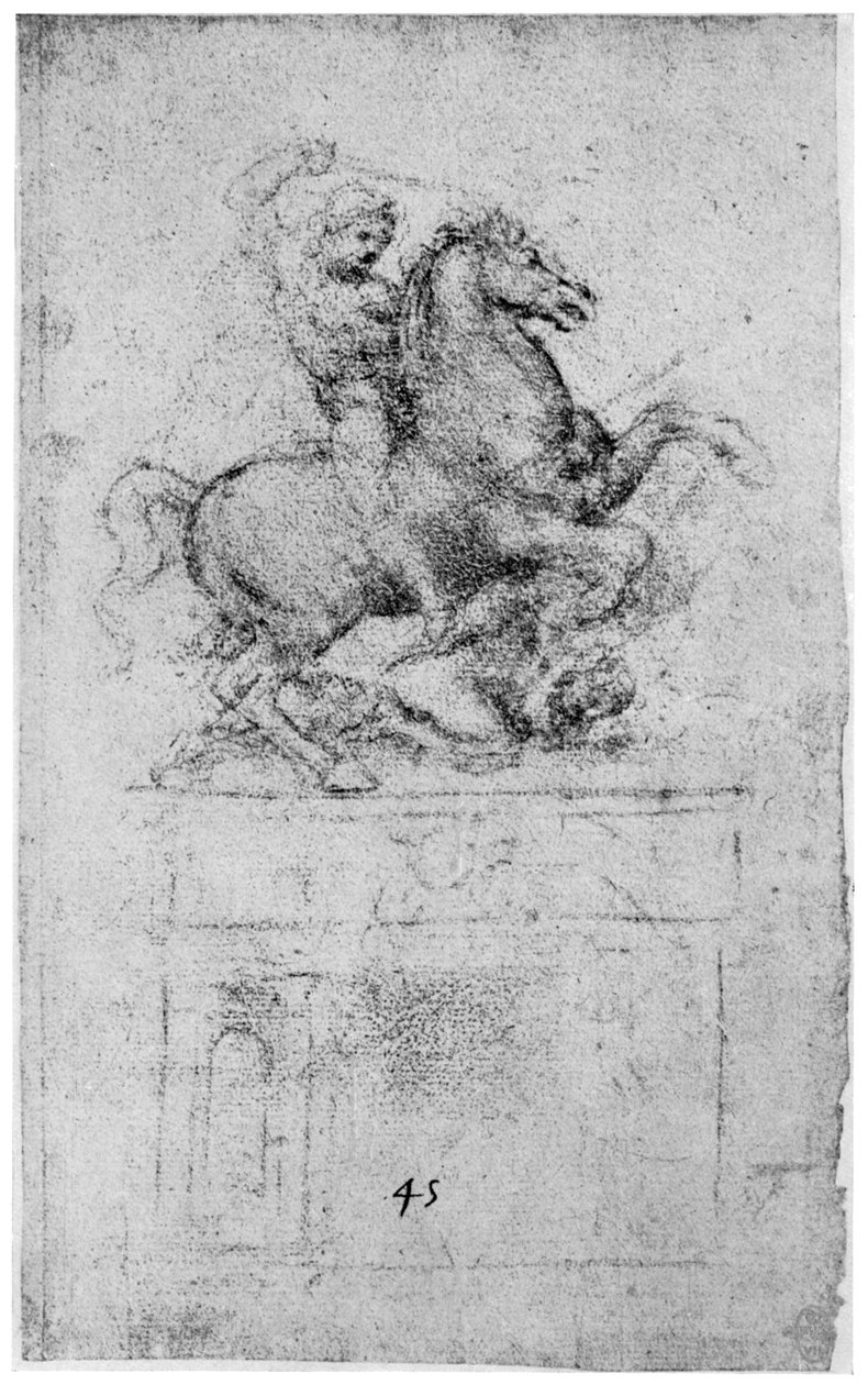 Studie for Trivulzio-monumentet, c1508 1954 av Leonardo da Vinci