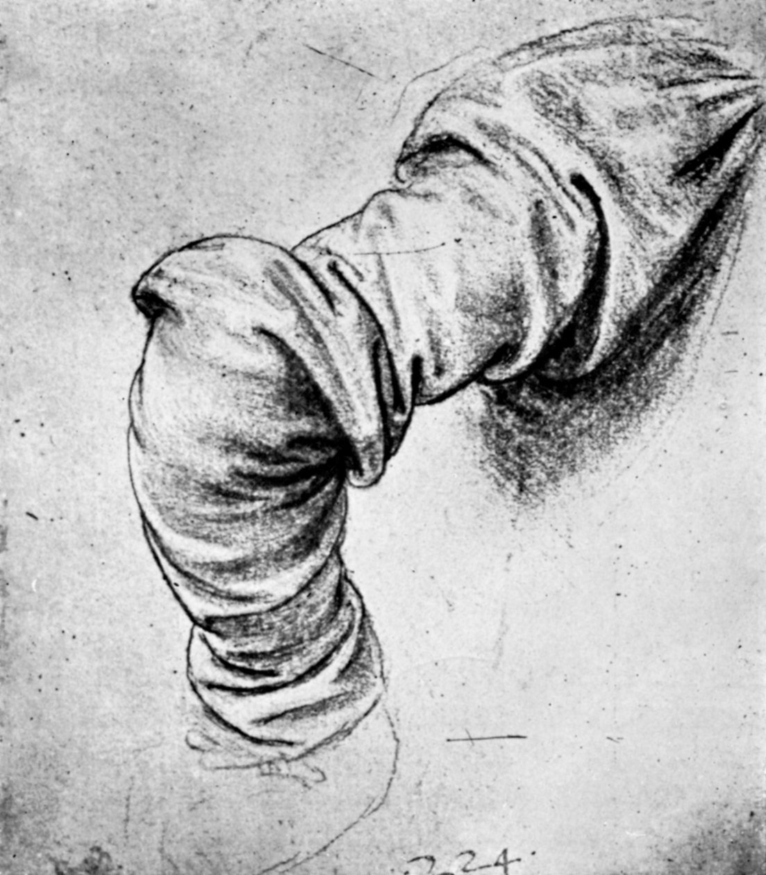 Studie for ermet på høyre arm til St. Peter, 1400-tallet 1930. av Leonardo da Vinci