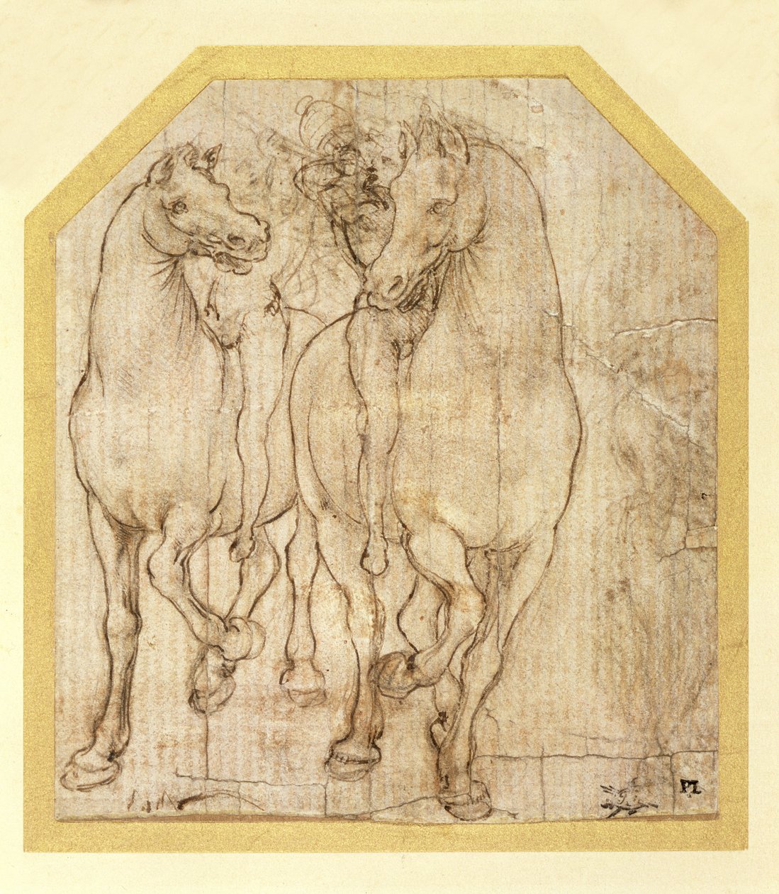 Studie av hester og ryttere, ca. 1480 (metalpoint på papir) av Leonardo da Vinci