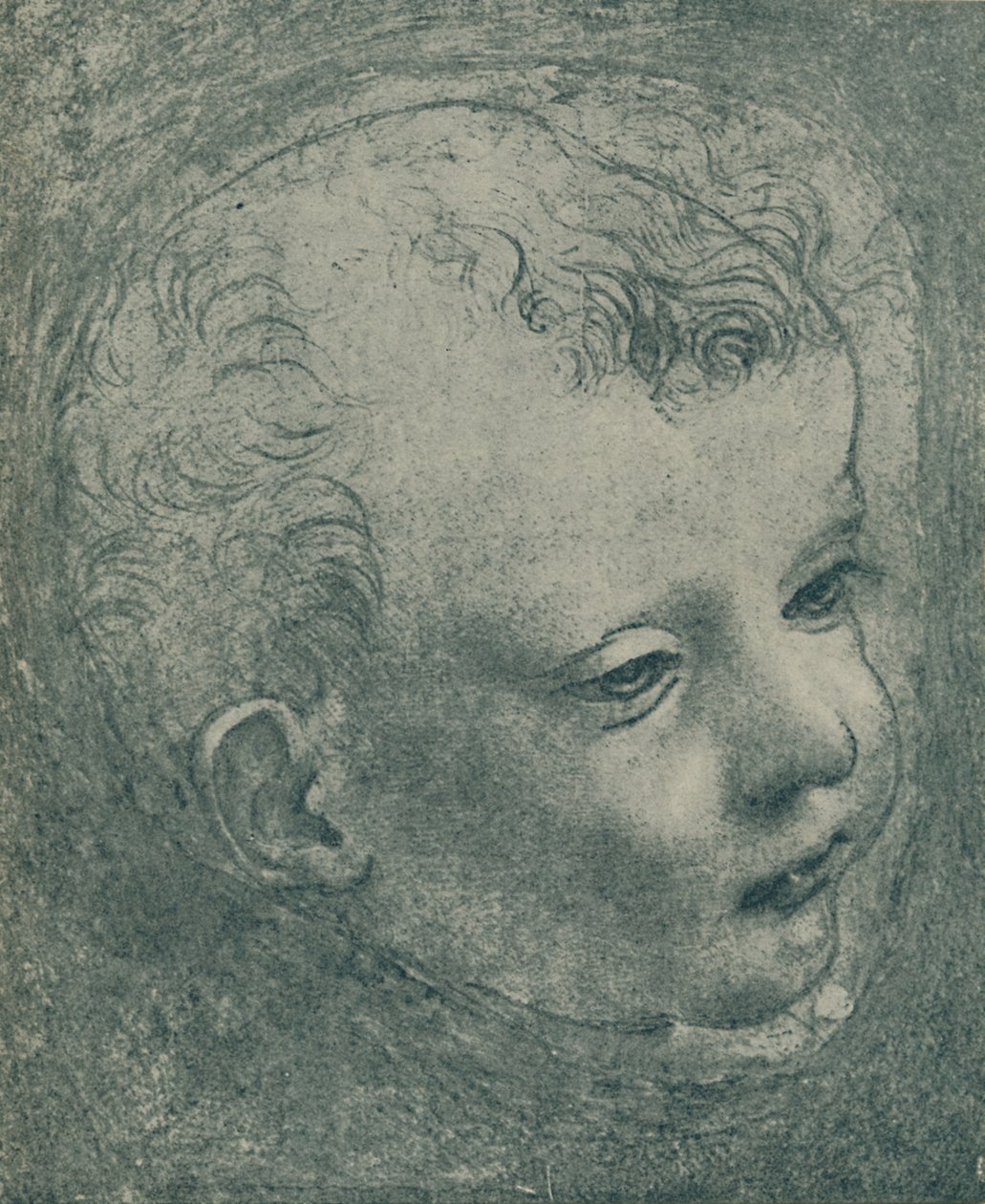 Study of a Childs Head, 1482-1483, 1932 av Leonardo da Vinci