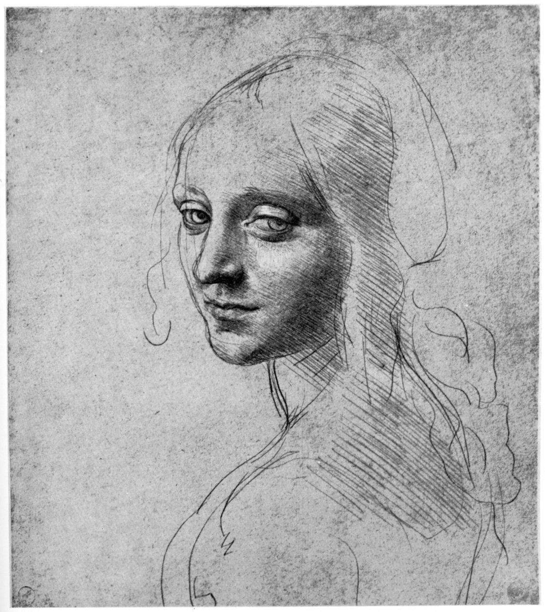 Studie av et jentehode, c1483 1954 av Leonardo da Vinci