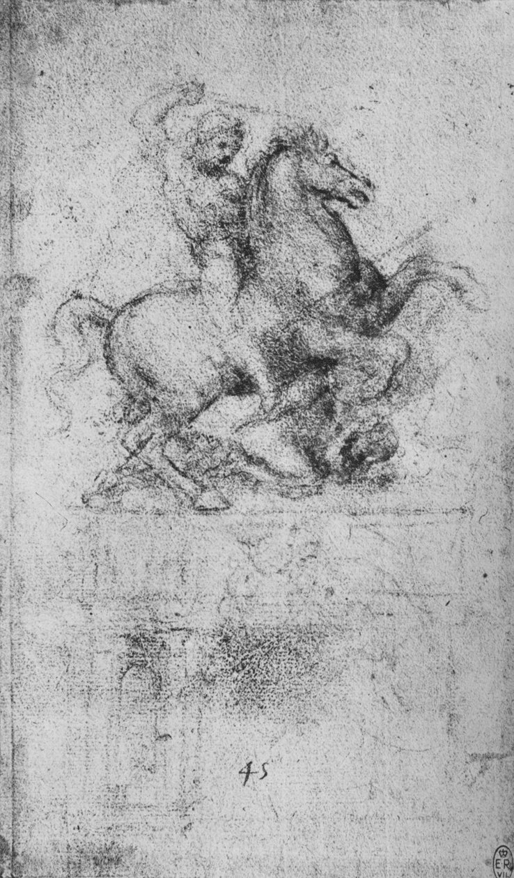 Studie av et ridemonument, c1480 1945 av Leonardo da Vinci