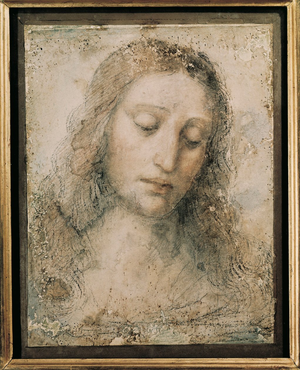 "" Head of Christ the Redeemer "" Tegning av en elev av Leonardo da Vinci av Leonardo da Vinci