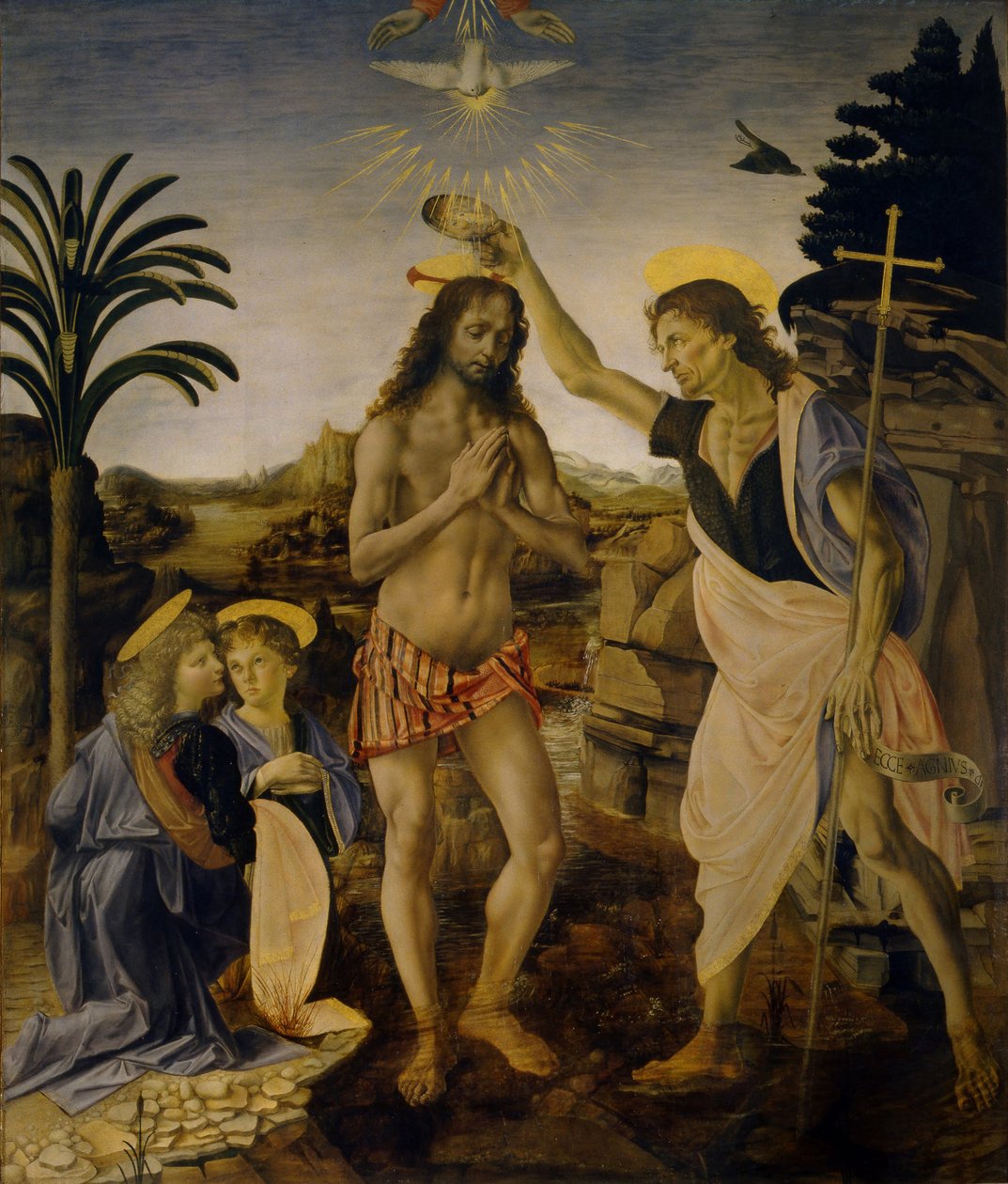 Kristi dåp, ca 1470-1475 av Leonardo da Vinci