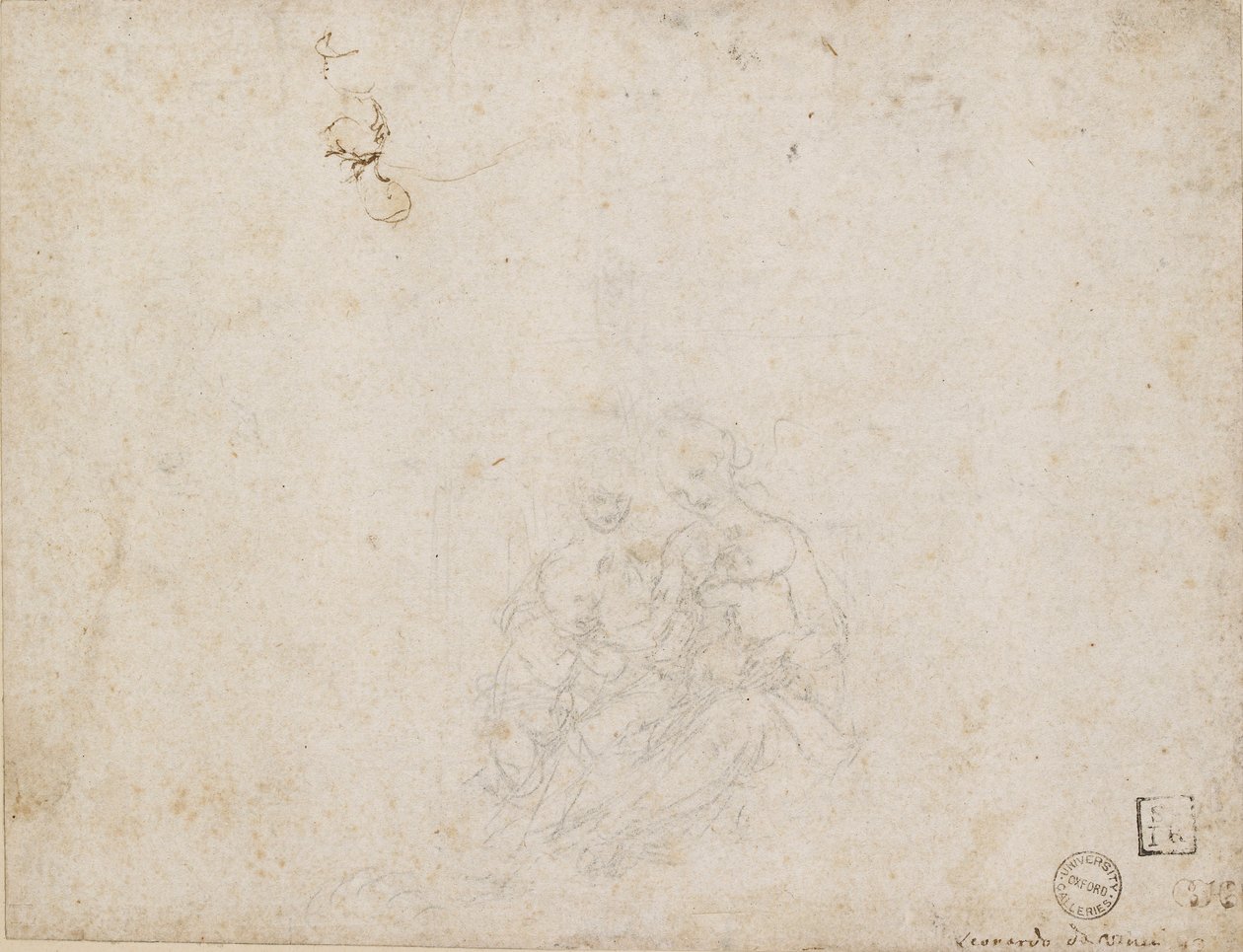Jomfruen og barnet tilbedt, 1472-1519 av Leonardo da Vinci