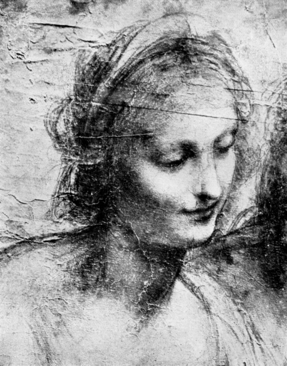 Hodet til Madonnaen, 1400-tallet 1930-tallet. av Leonardo da Vinci