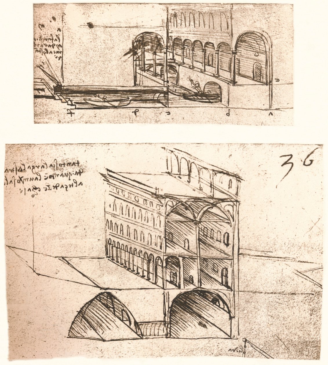 To planer for kanaler i en by, c1472-c1519 1883 av Leonardo da Vinci