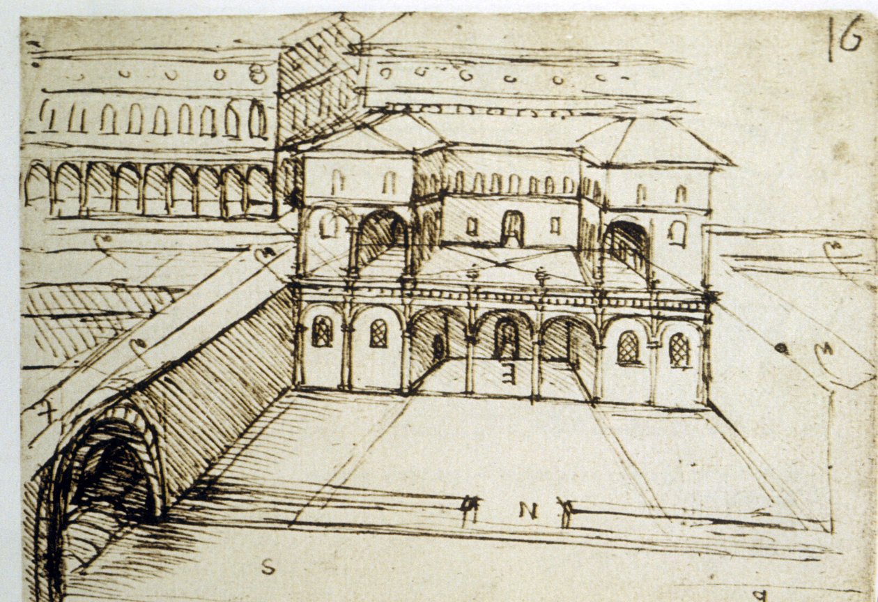 Byplanlegging: arkitektonisk plan (16) av Leonardo da Vinci (Leonardo da Vinci) av Leonardo da Vinci