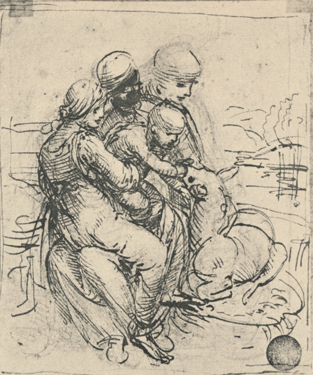 Jomfru og barn med St. Anne, c1480 1945 av Leonardo da Vinci