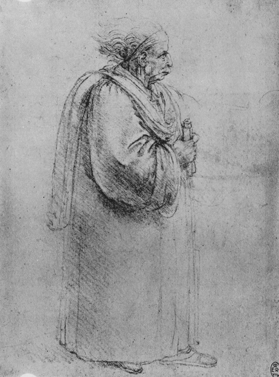 Whole Length of an Old Man in Profile to the Right, c1480 1945 av Leonardo da Vinci