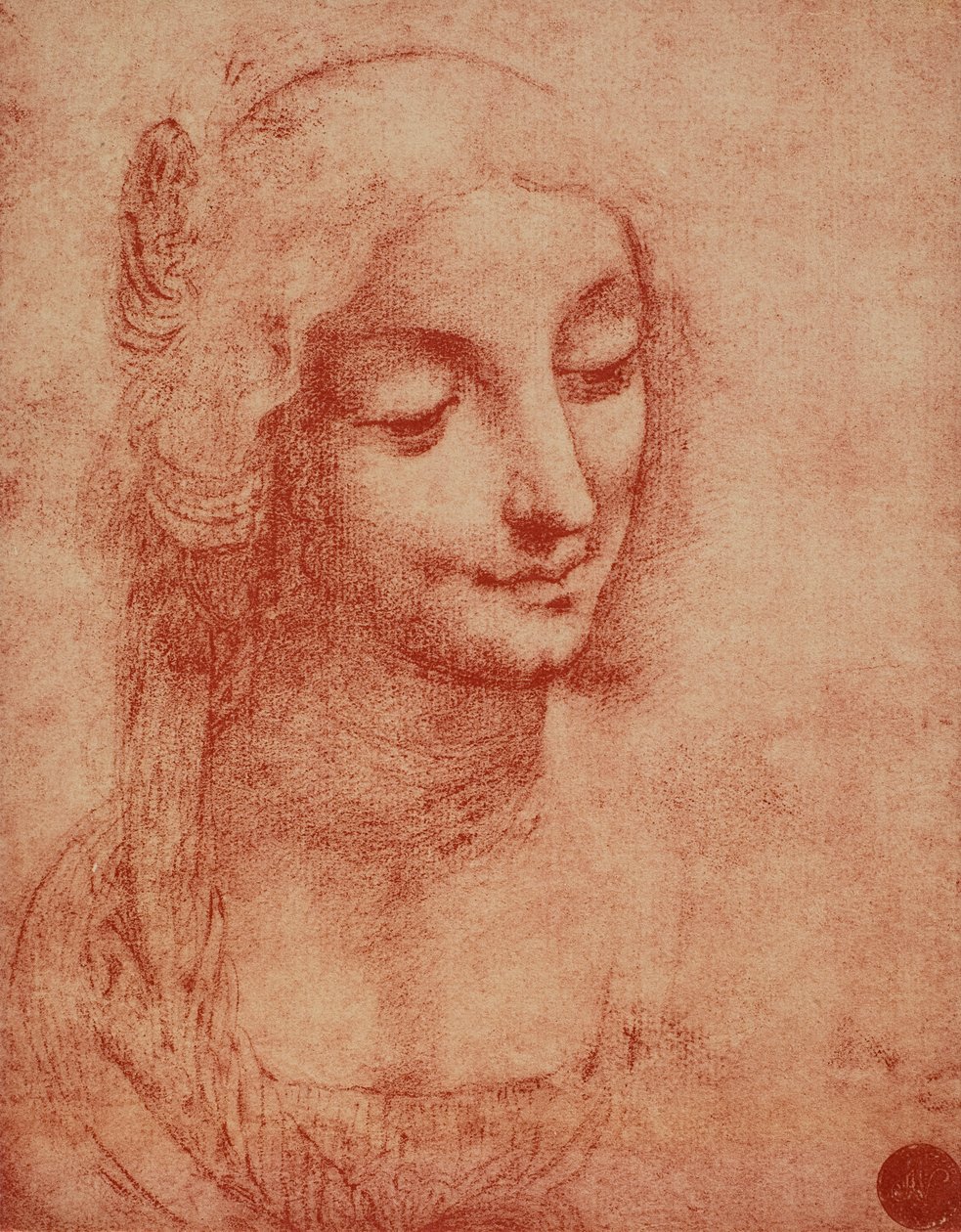 Kvinneansikt, tegning av Leonardo da Vinci. Accademia Galleries, Venezia av Leonardo da Vinci