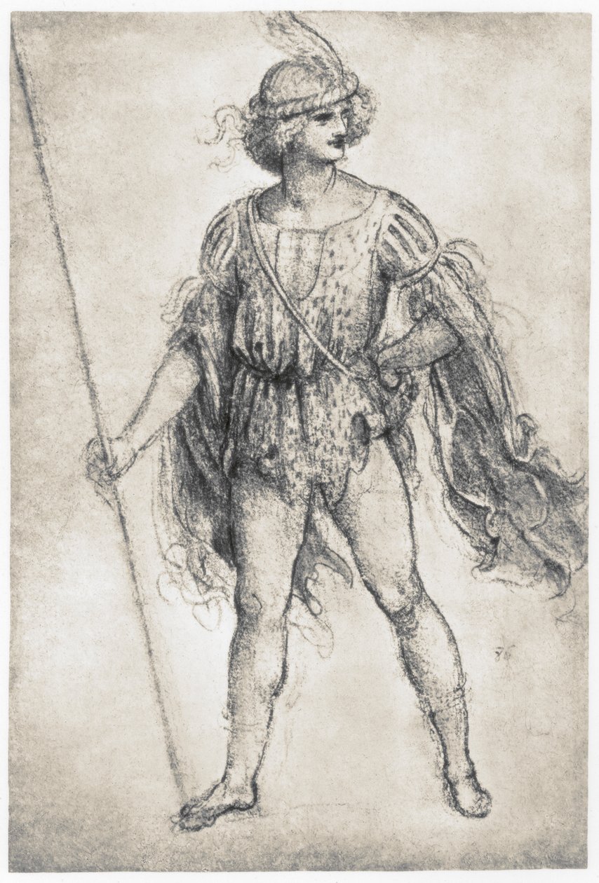 Ungdom i maskeradedrakt, 1506-1507 av Leonardo da Vinci
